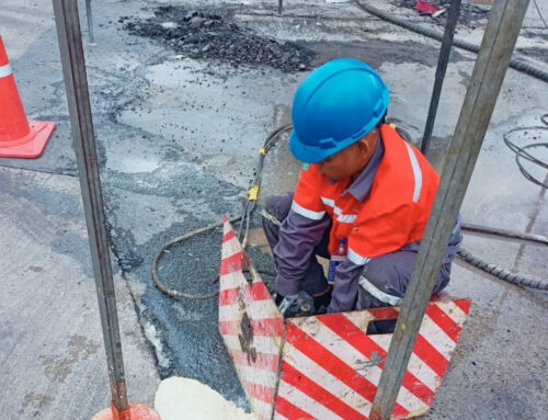 เติมโพรงใต้พื้นคอนกรีต อัดฉีด PU Foam พื้นที่บริเวณคลังน้ำมัน