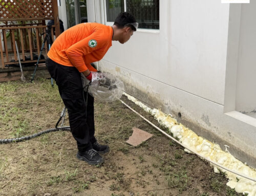 อุดโพรงรอบอาคารบ้านด้วย PU Foam กรุงเทพฯ
